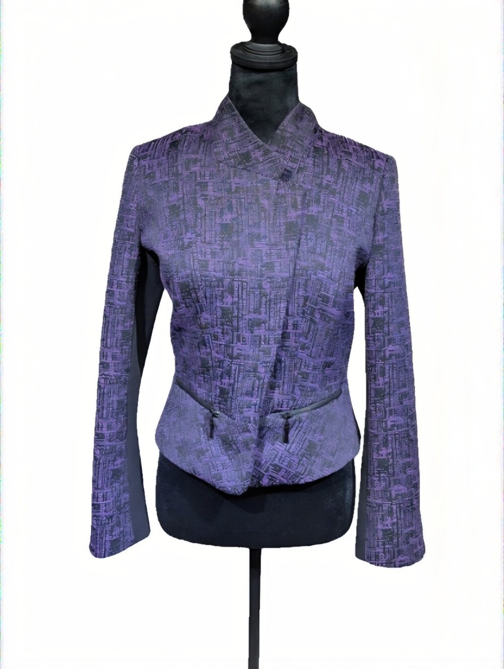 Mary Kay Purple and Black Patterned Blazer by Twinhill - Picture 2 of 14